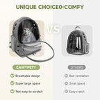 Cawypety Cat Backpack Carrier, Breathable Cat Carrier Large Space Bubble Pet Backpack for Kitty Small Dog up to 12lbs, Transparent & Foldable Pet Carrier for Travel Hiking | Breathable Mesh, Safety Leash, Sturdy, Transparent & Foldable Pet Carrier for ...