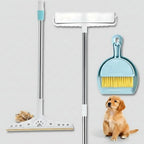 3 Pcs Pet Hair Removal Tool Adjustable Carpet rake & Lint Roller & Dustpan | 55'' Adjustable Long Handle Carpet Rake Large Lint Roller & Dustpan Pet Hair Remover for Rugs, Mats, Couch, Furniture