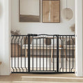 Baby Gate for Stairs 29.53"-53.1" Extra Wide, Pressure Mounted Dog Gate Indoor, Walk Thru Pet Gate for Dog Child,Pet Gates for The House Doorway Black