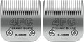 4FC Detachable Dog Blades Compatible with Andis/Oster A5 Grooming | Compatible with wahl km10 dog clipper,Cut Length 3/8"(9.5mm),Made of Ceramic Blade & Stainless Steel Blade,2 PACK