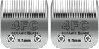 4FC Detachable Dog Blades Compatible with Andis/Oster A5 Grooming | Compatible with wahl km10 dog clipper,Cut Length 3/8"(9.5mm),Made of Ceramic Blade & Stainless Steel Blade,2 PACK