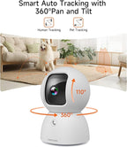 5G Pet Camera Indoor with Phone App, 3K Cat Dog Cameras with Speaker, Pan-Tilt WiFi Baby Monitor Camera for Home Security, Pet/Facial AI Detection Motion Tracking, 2-Way Talk, 2.4G/5G Wi-Fi