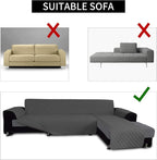 Easy-Going Reversible L-Shape Sectional Couch Cover, X-Large, Dark Gray | Soft Sofa Slipcover For Dogs, Fits Left/Right Chaise Lounge Protector, Water Resistant Mat For Living Room
