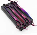 Moontay Professional 8" Dog Grooming Scissors Set 4PCS, Purple | Straight, Upward Curved, Downward Curved, Thinning/Blending Shears for Dog, Cat and Pets, JP Stainless Steel