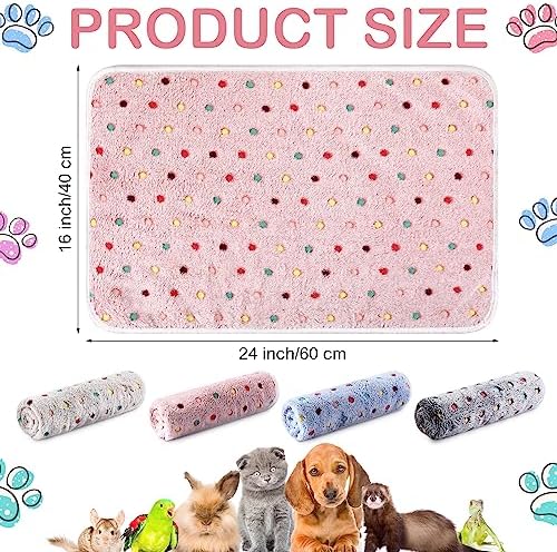 Reginary 4 Pcs Guinea Pig Fleece Cage Liners, Colorful Dot, 24 x 16 Inch - Image 2