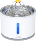 Wonder Creature Cat Water Fountain Stainless Steel Lid 81oz/2.4L | Quiet Pet Fountain, LED Water Level Window, Multi-Layer Filter, Dishwasher-Safe Stainless Steel Lid for Cats and Dogs