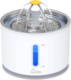 Wonder Creature Cat Water Fountain Stainless Steel Lid 81oz/2.4L | Quiet Pet Fountain, LED Water Level Window, Multi-Layer Filter, Dishwasher-Safe Stainless Steel Lid for Cats and Dogs