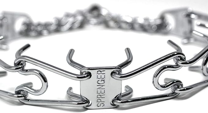 Herm Sprenger Prong Dog Training Collar Ultra-Plus Chrome Plated Steel No Pull Collar for Dogs Made in Germany, 20in x 3.0mm (Neck Size up to 16in)