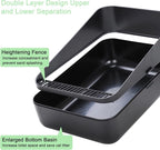 Sfozstra Small Cat Litter Box: Leak Resistant Removable Tray Modern Style | Cats Under 8 lbs/ Anti Tracking Pedal / Easy Cleaning / Apartment Friendly/ Minimalist Black Look