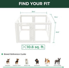 FXW AuraSpace Clear Acrylic Indoor Dog Playpen, 24" H, 8 Panels, White | Open View, Modern Home Fit, No Climbing Bars, Tool-Free Setup, For Puppies & Small Dogs