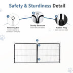 DUMOS Dog Playpen Indoor, Metal 32 Inch 2 Panels Foldable Pet Fence with Door, Outdoor Small Medium Large Dog Puppy Portable Exercise Play Pen for RV Camping, Trips, Play Yard