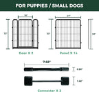 FXW Homeplus Indoor Dog Playpen with Divider Connectors, 32" H, 16 Panels | Calm Indoor Play Area, Two-Zone Layout, For Small & Medium Dogs, Patented