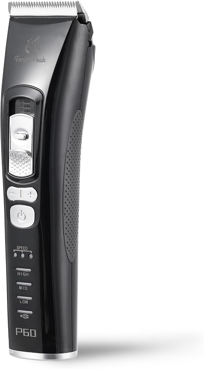 Dog Grooming Clippers for Thick Heavy Coats 3 Speeds Low Noise Pet Grooming Kit Cat Eletric Clipper with 10FC Ceramic & Stainless Steel Blade,Black