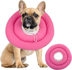 IDOMIK Dog Recovery Collar, Waterproof Soft Dog Cone After Surgery | Comfy Protective Elizabethan Collar Alternative for Dogs Cats, Adjustable Pet Neck Donut Cone Anti-Licking Wounds,Rose,L