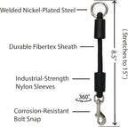 BUNGEE DOG LEASH EXTENSION – Patented Shock Absorber Attachment Protects You and Your Dogs – Works with ANY Leash & Collar or Harness – a MUST for Retractable Leashes – PICK SIZE/COLOR BELOW