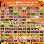 120Pcs Halloween Dog Bandanas Bulk Autumn Dog Scarves Pet Grooming Bandanas - Image 4