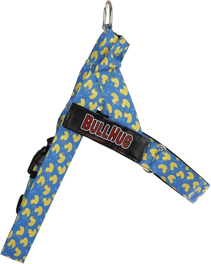 BULLHUG Adjustable Dog Harness– No Pull, No Choke – for English Bulldogs, French Bulldogs, Pugs & Broad-Chested Breeds – Easy, Safe Walks (Sky-Duck, Small)