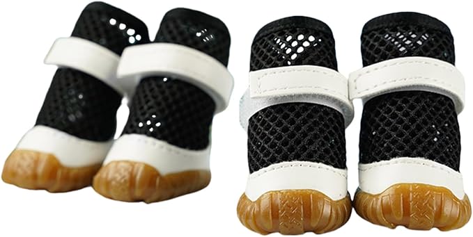 HDKUW Dog Shoes for Hot Pavement,Mesh Breathable Waterproof Dog Booties,Anti-Slip Sole and Skid-Proof Paw Protector,Outdoor Hiking Dog Boots for Small Medium Dogs Black 3#