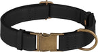 AirTag Dog Collar - Genuine Leather Dog Collar with Apple AirTag Holder and Metal Buckle - Smart GPS Tracking Pet Collars (Black, S, 12"-15" Neck Fit)