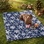 Horaldaily Christmas Navy Blue Snowflakes Flannel Pets Blanket 20x30 - Image 5