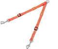 HOWGO Double Dog Leash,Tangle-Free 360 Swivel(Orange, Pro M-L Splitter) | Individually Adjustable Length, Coupler Leads 2 Dogs,Aviation Aluminum Hooks,Durable Nylon,No-Tangle Walking,All Breeds