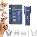 Dog Grooming Kit Clipper for Thick Coat | Low Noise, Cordless Cat Hair Trimmer, Rechargeable Shaver Pet Grooming Tools