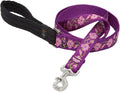 LupinePet Originals 1" Rose Garden 4-Foot Padded Handle Leash for Medium and Larger Dogs