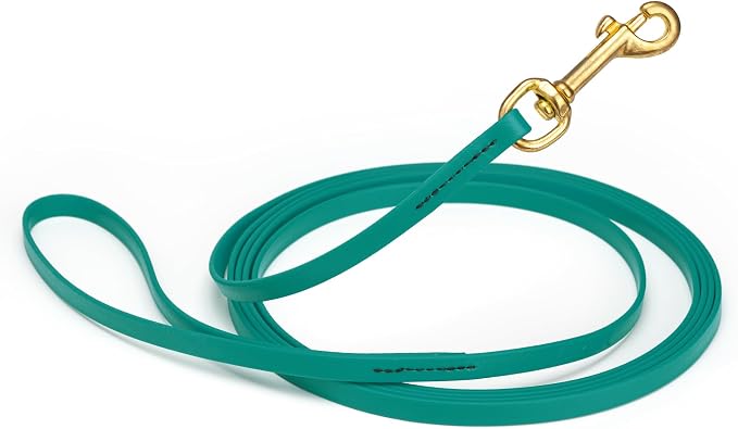Viper Biothane K9 Working Dog Leash Waterproof Lead for Tracking Training Schutzhund Odor-Proof Long Line with Solid Brass Snap for Puppy Medium and Large Dogs, 33ft Blue Aqua