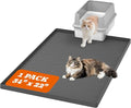 Pawtners Silicone Cat Litter Mat 34 x 22 in, Easy to Clean, Gray, 1 Pack | Non-Slip Kitty Litter Mat for Floor, Waterproof & Urine-Proof Cat Litter Mat Litter Trapping Mat, Soft on Kitty Paws