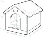 Jiupety Dog House Indoor, M Size Indoor Dog House for Medium and Small Dog, Warm Cave Sleeping Nest Bed for Cats and Dogs, Gray