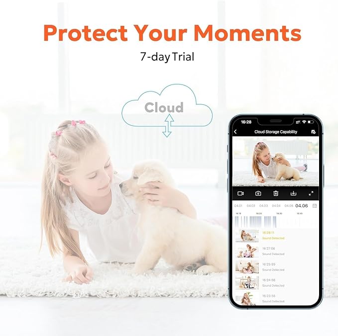 owltron Indoor Camera 2K, 360 Cameras for Home Security with Motion Detection, Baby Monitor with Phone App, 2.4G WiFi Pet Cam with Night Vision & 2-Way Audio