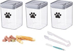 3pack Airtight Dog Treat Jars|48oz POP Dog Cat Food Container|Plastic Dog Cat Treat Container for Kitchen Counter|Puppy Food Bin|Dog Cookie Jar-Keep Food Fresh Crispy-BPA free