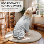 Dog Pyjamas PJS Sweater Clothes and Home Clothing Suitable for Medium to Large Breeds of Dogs, Dog Neutering Suits, Extra-Large Stretch Fabric, Four-Legged Clothes(Thin Gray, 2XL)
