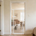 Lumizone Extra Tall Cat Gate 55.12" High 29.92"-34.24" Wide Pet Gate White | Dog Gate for Doorway Hallway Stairs Pressure Mounted Extra Wide 1.37" Gap No Drilling Auto-Close One-Handed Operation