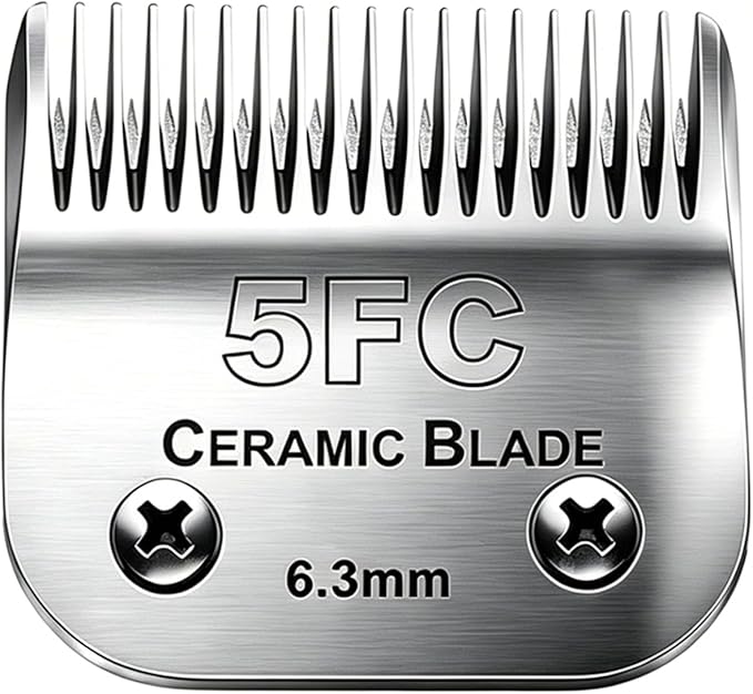 5FC Blade Dog Grooming Clipper Blades,Compatible with Andis Dog Clipper | Grooming Blade for Oster A5,Wahl KM Series Detachable Ceramic Blade & Stainless Steel Blade,Size-5 FC 1/4-Inch Cut Length