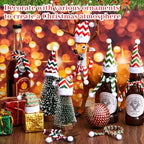 Weewooday 12 Pcs Mini Christmas Santa Hat Scarf Set, Small, Ripple Style - Image 3