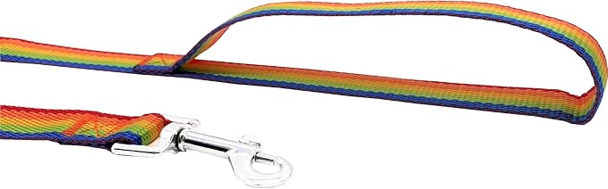 Nylon Training Dog Leash for Small Medium Large Dogs, 15ft 20ft 30ft 50ft Long Leash Dog/Puppy Lead for Obedience Recall Training, Camping (15ft, Rainbow)