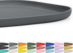 SMILOOL Small Silicone Pet Food Mat with Raised Edge for Food and Water Bowl, Square Dog Feeding Mats, Cat Food Trays for Floor Waterproof, Rubber Tray for Dogs and Cats, 12 x 12 x 0.7 Dark Gray