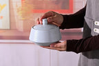 Kitchen Canisters Ceramic Storage Jar with Silicone Airtight Lid Low White | Retro Style High Quality Ceramic Food Storage Jar Roud Shape for Tea, Coffee, Nuts, Herb, Spice, Sugar