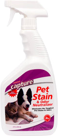Capture Pet Stain & Odor Remover - Enzyme Pet Odor Eliminator - 32oz Spray | Carpet Stain Remover for Cats & Dog Pee Smell, Cat Urine Destroyer, Carpet Cleaner Spray