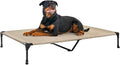 Veehoo Outdoor Elevated Dog Bed Large Sized Dogs, Cooling Raised Dog Cots | Off-ground training platform, portable camping hammock, breathable mesh, easy to clean, no-tool setup, 53"x37", Beige Coffee