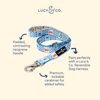 Lucy & Co. Sunny in Sicily Dog Leash, Durable Matching Dog Lead with Heavy Duty Hardware, Small