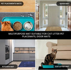 Andalus Large Cat Litter Mat, Pack of 1 - Waterproof, Non-Slip & Easy to Clean Cat Litter Box Mat for Extra Efficient Pet Litter-Trapping, Black (30” X 18”)