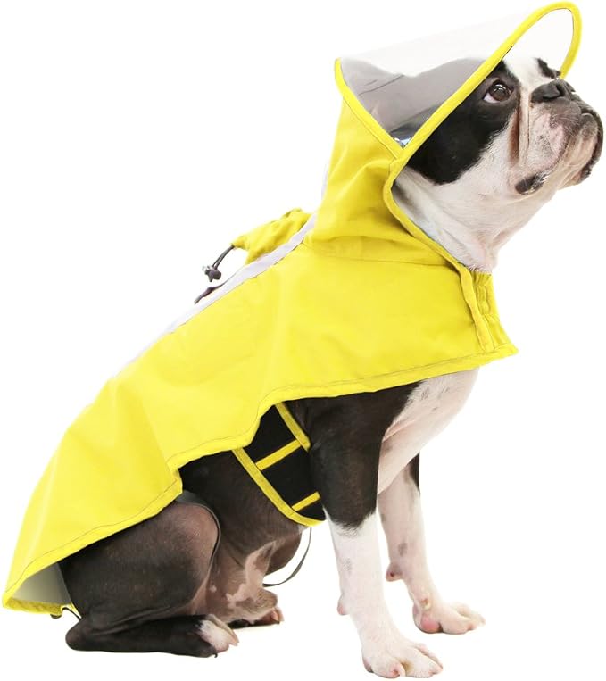 Gooby - Raincoat, Adjustable Rain Cap with See Through Visor, Yellow, 2X-Large