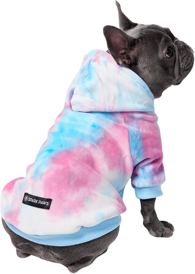 Spark Paws Dog Hoodie – Premium Dog Sweater for Small, Medium, and Large Dogs | Warm Outfits for French Bulldogs, Pitbull, Puppy, Winter Jacket Alternative - Snow Cone - S
