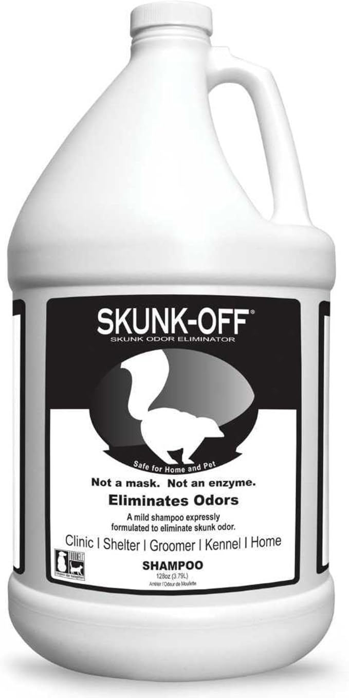 Odorcide Skunk Off Pet Shampoo – Ready to use Skunk Odor Remover for Dogs, Cats, Carpet, Car, Clothes & More – Skunk Shampoo Non-Enzymatic Formula (1 Gallon)