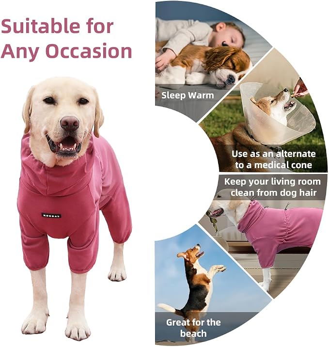 Dog Pajamas for Large Dogs,Extra Large Stretch, Suitable for Adult, Medium-Sized Dogs, Large Pet Jumpsuit Four-Legged Dog Clothes, Pet Clothing. (Red Color, 6XL)