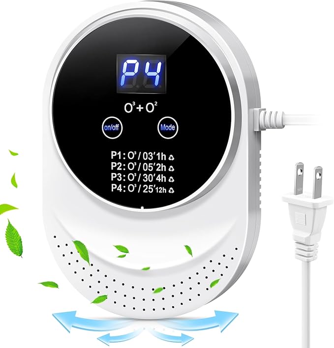 Ozone Odor Eliminator for Strong Odor 99% Cat Litter Deodorizer Pets Poof | Odor Removal Air Ionizers Home Plug-in Air Purifier for Bedroom, Toilet, Kitchen, Shoe, Smoke, Formaldehyde Air Freshener