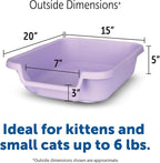 KittyGoHere Senior Cat Litter Box, Small Litter pan, Open Top Low Entrance Kitty Litter Box, Lightweight Low Entry Litters Box, Durable, Made in USA (Storybook Lavender)
