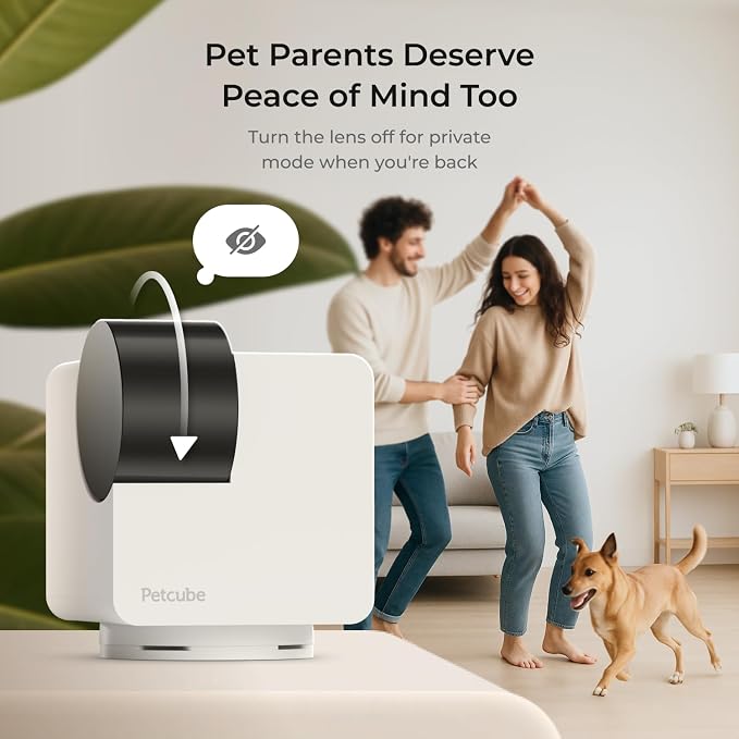 Petcube Cam 360 – Wi-Fi Pan-Tilt Pet Security Camera with App | 1080p HD video, 360° rotation, night vision, AI alerts for dog, cat & home monitoring